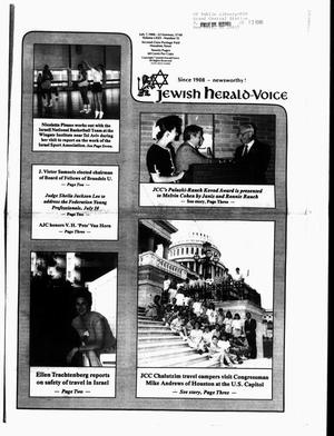 Primary view of object titled 'Jewish Herald-Voice (Houston, Tex.), Vol. 80, No. 15, Ed. 1 Thursday, July 7, 1988'.