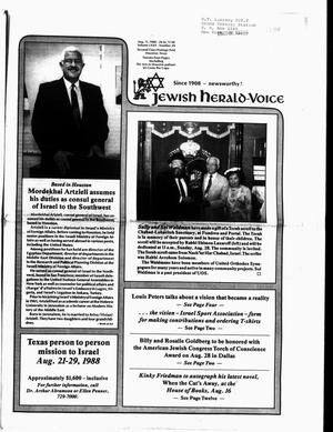 Primary view of object titled 'Jewish Herald-Voice (Houston, Tex.), Vol. 80, No. 20, Ed. 1 Thursday, August 11, 1988'.