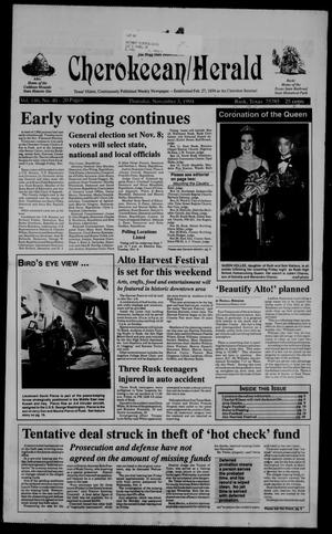 Cherokeean/Herald (Rusk, Tex.), Vol. 146, No. 40, Ed. 1 Thursday, November 3, 1994