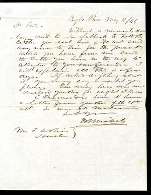 [Letter from E. B. Nichols to Fred A. Rice - May 11, 1864]