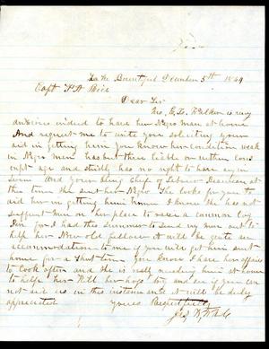 [Letter from James D. Wade to Fred A. Rice - December 5, 1864]