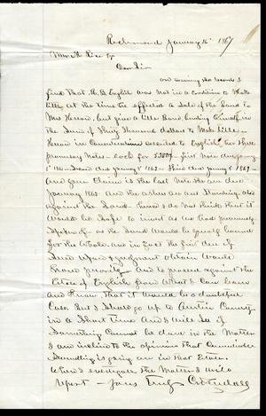 [Letter from C. W. Kendall to William M. Rice - January 16, 1867]