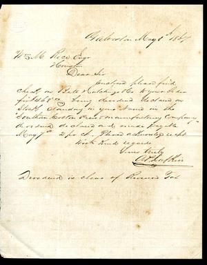 [Letter from A. P. Lufkin to William M. Rice - May 8, 1867]