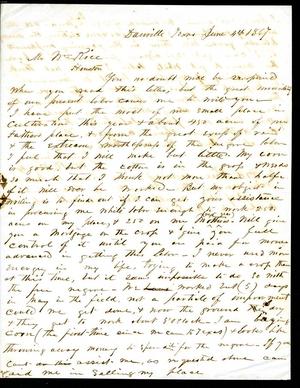 [Letter from William B. Wood to William M. Rice - June 4, 1867]