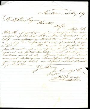 Primary view of object titled '[Letter from Jas Connoly & Co. to William M. Rice - May 14, 1867]'.