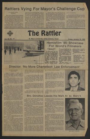 Primary view of object titled 'The Rattler (San Antonio, Tex.), Vol. 69, No. 13, Ed. 1 Friday, January 18, 1985'.