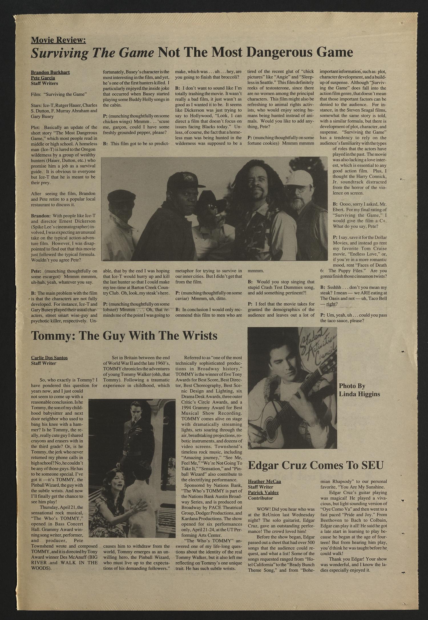 Hilltop Views (Austin, Tex.), Vol. 9, No. 5, Ed. 1 Thursday, April 28, 1994
                                                
                                                    [Sequence #]: 11 of 12
                                                
