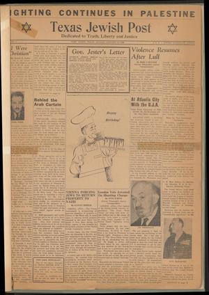 Primary view of object titled 'Texas Jewish Post (Fort Worth, Tex.), Vol. [2], No. 1, Ed. 1 Monday, January 12, 1948'.