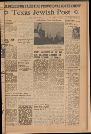 Primary view of object titled 'Texas Jewish Post (Fort Worth, Tex.), Vol. 2, No. 4, Ed. 1 Friday, April 9, 1948'.