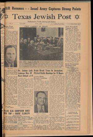Primary view of object titled 'Texas Jewish Post (Fort Worth, Tex.), Vol. 2, No. 8, Ed. 1 Thursday, July 1, 1948'.
