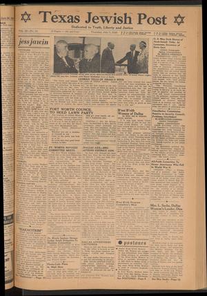 Primary view of object titled 'Texas Jewish Post (Fort Worth, Tex.), Vol. 3, No. 14, Ed. 1 Thursday, July 7, 1949'.