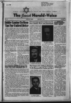 The Jewish Herald-Voice (Houston, Tex.), Vol. 44, No. 49, Ed. 1 Thursday, February 2, 1950