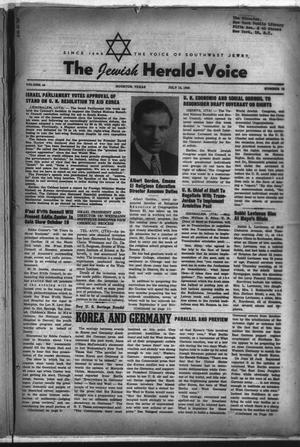 The Jewish Herald-Voice (Houston, Tex.), Vol. 45, No. 16, Ed. 1 Thursday, July 13, 1950