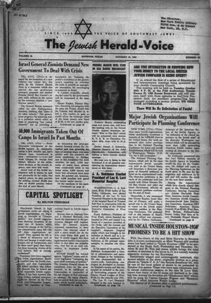 Primary view of object titled 'The Jewish Herald-Voice (Houston, Tex.), Vol. 45, No. 30, Ed. 1 Thursday, October 19, 1950'.