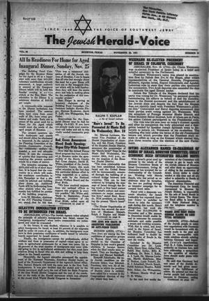 Primary view of object titled 'The Jewish Herald-Voice (Houston, Tex.), Vol. 46, No. 31, Ed. 1 Thursday, November 22, 1951'.