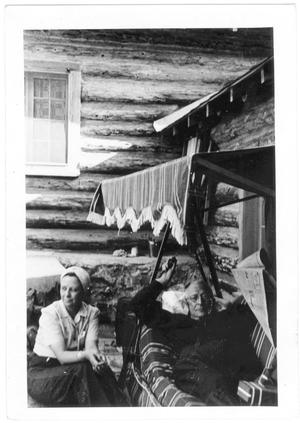 [Col. Hugh B. Moore relaxing at the cabin in New Mexico]