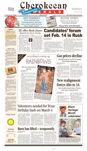 Cherokeean Herald (Rusk, Tex.), Vol. 156, No. 51, Ed. 1 Wednesday, February 8, 2006