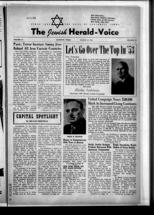 Primary view of object titled 'The Jewish Herald-Voice (Houston, Tex.), Vol. 47, No. 50, Ed. 1 Thursday, March 19, 1953'.