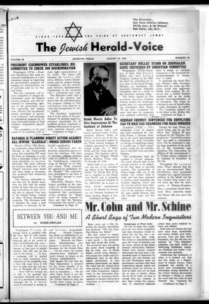 The Jewish Herald-Voice (Houston, Tex.), Vol. 48, No. 20, Ed. 1 Thursday, August 20, 1953