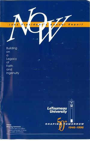 Primary view of object titled 'LeTeourneau University President's Annual Report: 1994'.