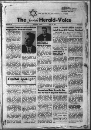 Primary view of object titled 'The Jewish Herald-Voice (Houston, Tex.), Vol. 53, No. 2, Ed. 1 Thursday, April 10, 1958'.