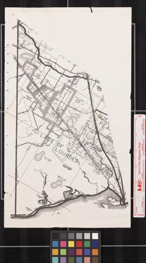Primary view of object titled '[Our Lady of Lourdes map, with Arcadia, Alta Loma and Lamarque]'.