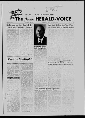 Primary view of object titled 'The Jewish Herald-Voice (Houston, Tex.), Vol. 58, No. 28, Ed. 1 Thursday, October 10, 1963'.