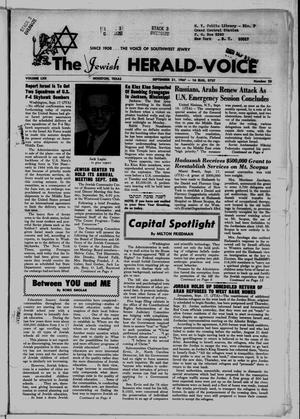 The Jewish Herald-Voice (Houston, Tex.), Vol. 62, No. 25, Ed. 1 Thursday, September 21, 1967