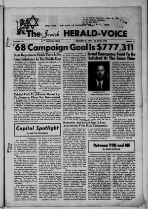 Primary view of object titled 'The Jewish Herald-Voice (Houston, Tex.), Vol. 62, No. 39, Ed. 1 Thursday, December 28, 1967'.