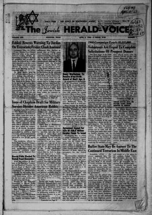 The Jewish Herald-Voice (Houston, Tex.), Vol. 63, No. 1, Ed. 1 Thursday, April 4, 1968