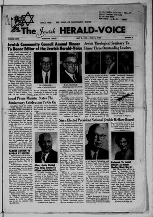 The Jewish Herald-Voice (Houston, Tex.), Vol. 63, No. 5, Ed. 1 Thursday, May 2, 1968