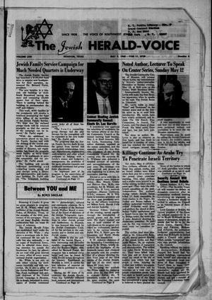 Primary view of object titled 'The Jewish Herald-Voice (Houston, Tex.), Vol. 63, No. 6, Ed. 1 Thursday, May 9, 1968'.