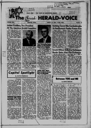 The Jewish Herald-Voice (Houston, Tex.), Vol. 63, No. 22, Ed. 1 Thursday, August 29, 1968