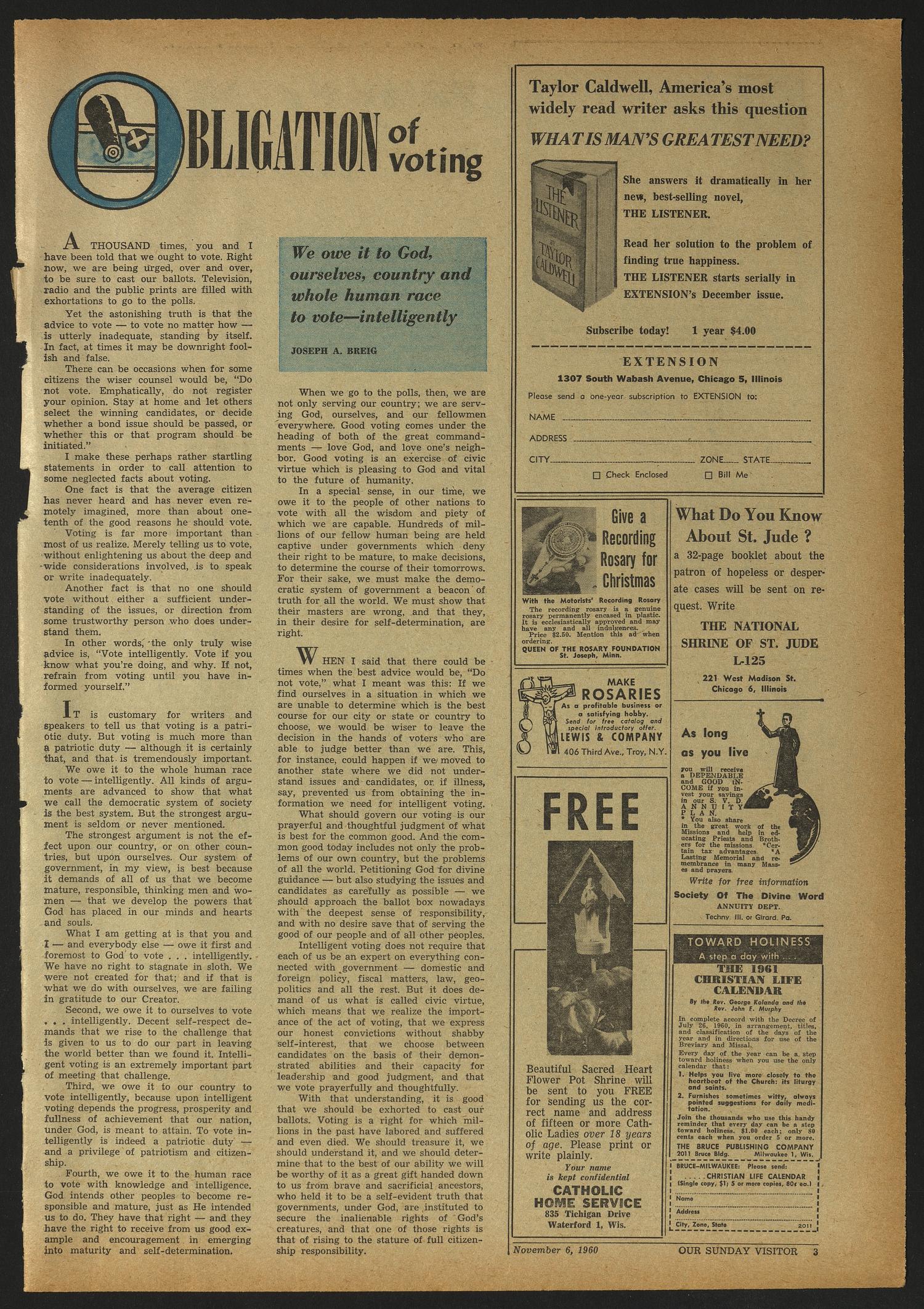 The Lone Star Catholic (Austin, Tex.), Vol. 49, No. 28, Ed. 1 Sunday, November 6, 1960
                                                
                                                    [Sequence #]: 3 of 23
                                                
