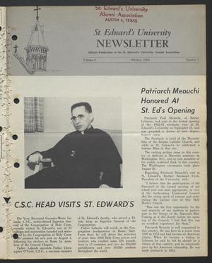 St. Edward's University Newsletter (Austin, Tex.), Vol. 8, No. 1, Ed. 1 Monday, October 1, 1962