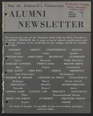 The St. Edward's University Alumni Newsletter (Austin, Tex.), Vol. 8, No. 5, Ed. 1 Saturday, June 1, 1963
