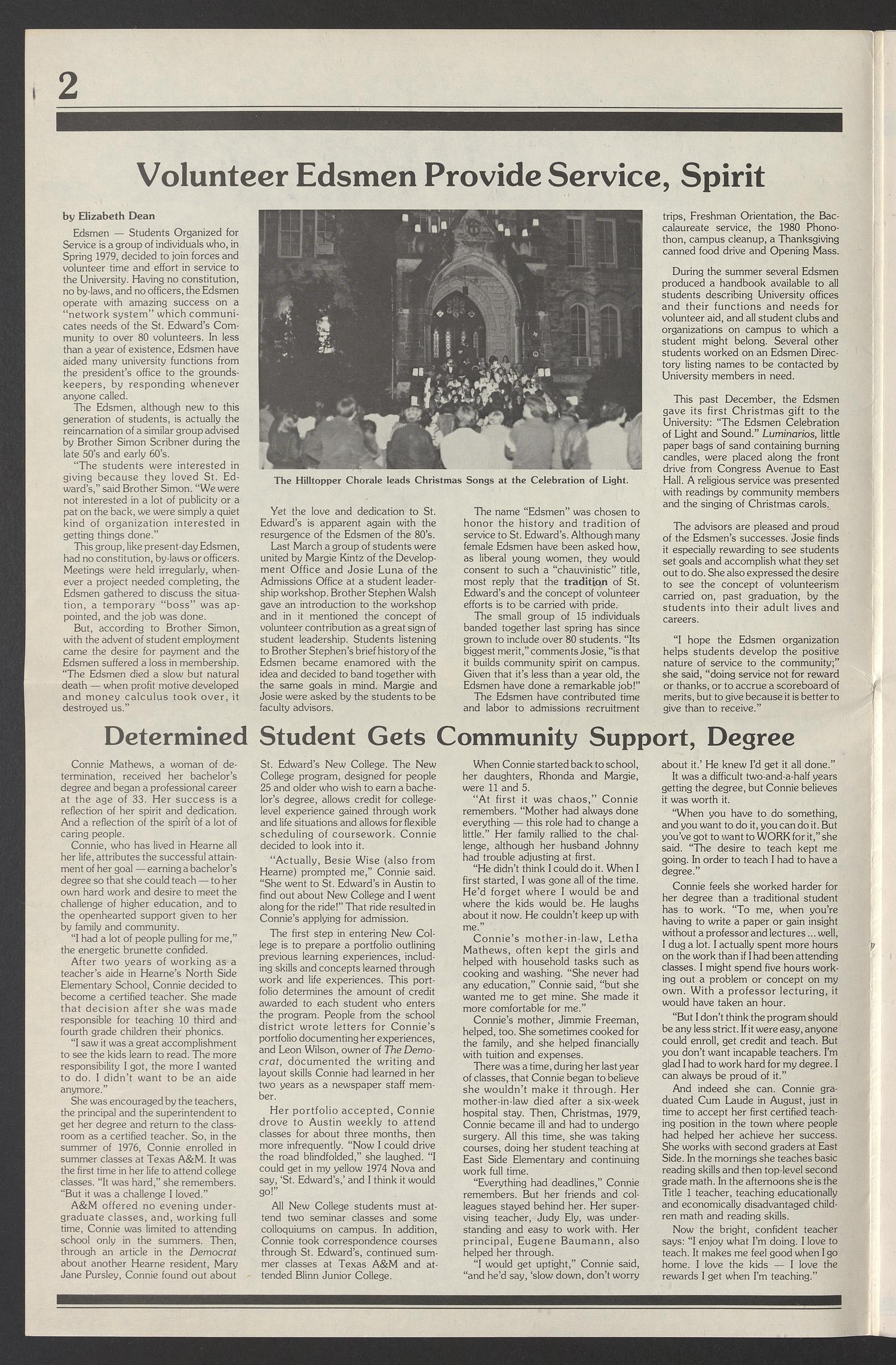 St. Edward's University [Newsletter] (Austin, Tex.), Vol. 24, No. 3, Ed. 1 Thursday, January 1, 1981
                                                
                                                    [Sequence #]: 3 of 11
                                                