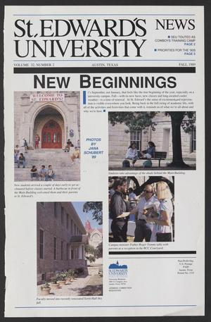 St. Edward's University News (Austin, Tex.), Vol. 32, No. 2, Ed. 1 Friday, September 1, 1989