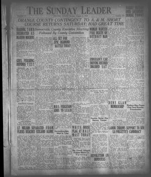 Primary view of object titled 'The Daily Leader (Orange, Tex.), Vol. 10, No. 183, Ed. 1 Sunday, August 3, 1924'.