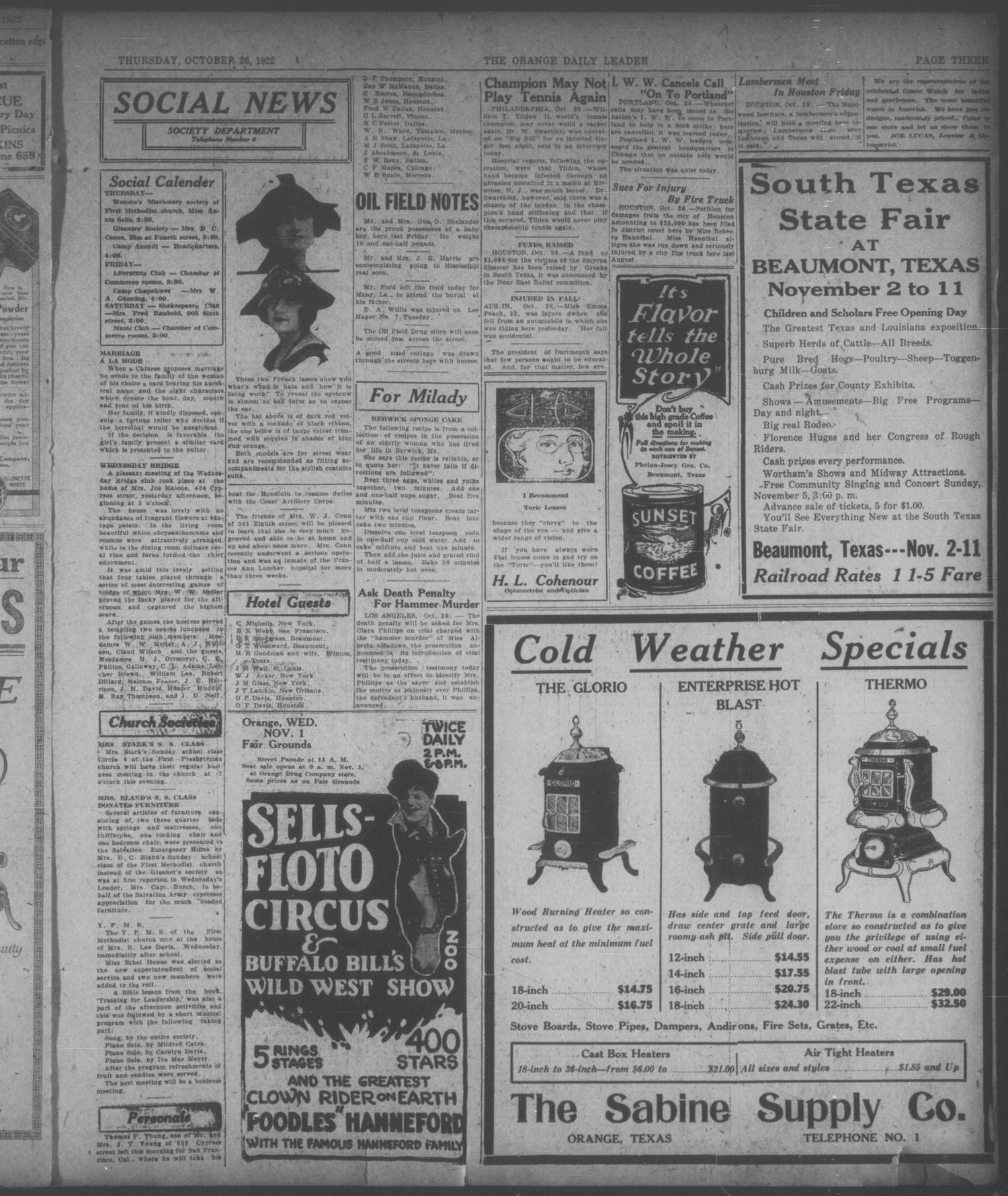 The Orange Daily Leader (Orange, Tex.), Vol. 8, No. 257, Ed. 1 Thursday, October 26, 1922
                                                
                                                    [Sequence #]: 3 of 6
                                                