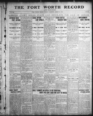 Primary view of object titled 'The Fort Worth Record and Register (Fort Worth, Tex.), Vol. 8, No. 152, Ed. 1 Tuesday, March 22, 1904'.