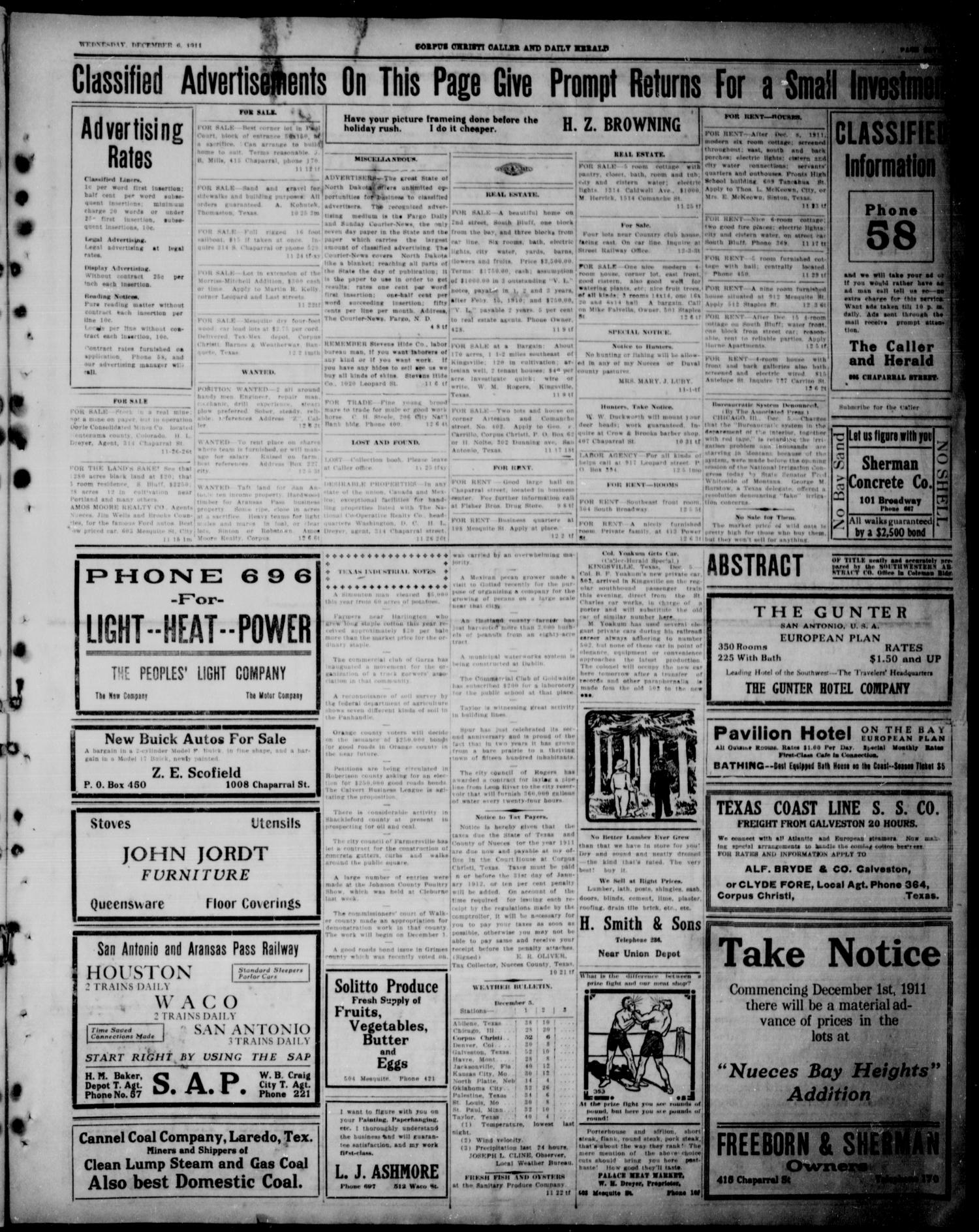 Corpus Christi Caller and Daily Herald (Corpus Christi, Tex.), Vol. 13, No. 11, Ed. 1, Wednesday, December 6, 1911
                                                
                                                    [Sequence #]: 7 of 8
                                                