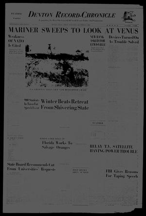 Primary view of object titled 'Denton Record-Chronicle (Denton, Tex.), Vol. 60, No. 115, Ed. 1 Friday, December 14, 1962'.