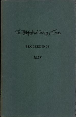 Primary view of object titled 'Philosophical Society of Texas, Proceedings of the Annual Meeting: 1958'.