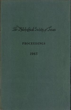 Primary view of object titled 'Philosophical Society of Texas, Proceedings of the Annual Meeting: 1965'.