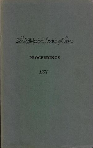 Primary view of object titled 'Philosophical Society of Texas, Proceedings of the Annual Meeting: 1971'.