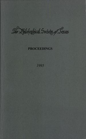 Primary view of object titled 'Philosophical Society of Texas, Proceedings of the Annual Meeting: 1995'.