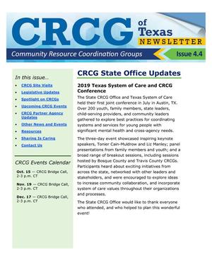 Primary view of object titled 'CRCG Newsletter, Number 4.4, October 2019'.