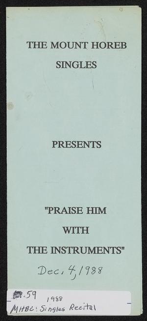 Primary view of object titled '[Program: "Praise Him with the Instruments," December 1988]'.