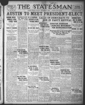 Primary view of object titled 'The Statesman (Austin, Tex.), Vol. 49, No. 160, Ed. 1 Sunday, November 7, 1920'.